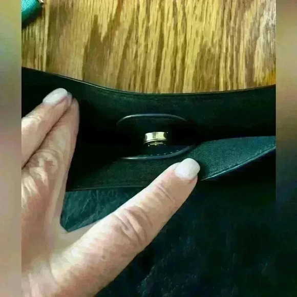 Adhorned Black Messenger Bag with Crossbody Strap. Vegan leather - Picture 10 of 12